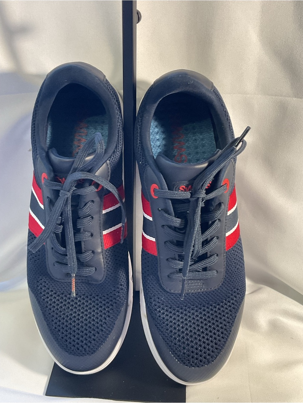 Swims Navy Sneakers with Red & White Stripes